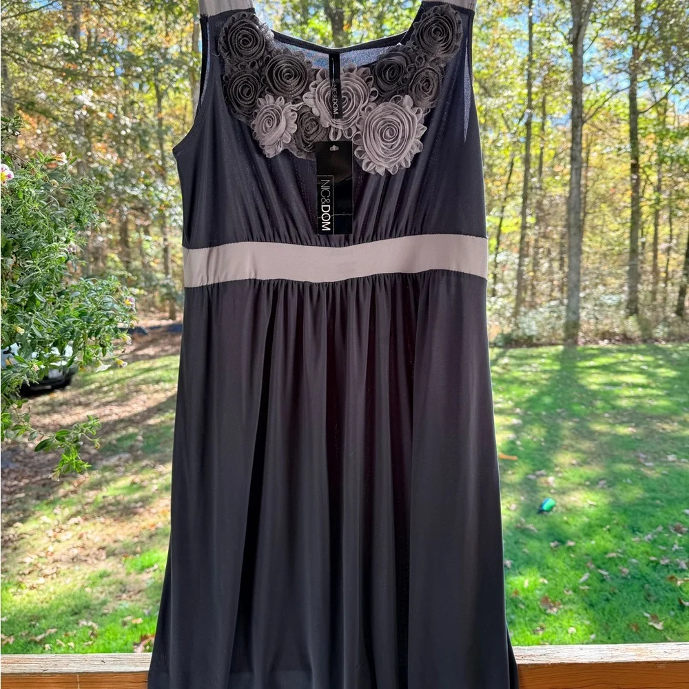 Chic Black and Gray Midi Dress by XOXO - Picture 1 of 2